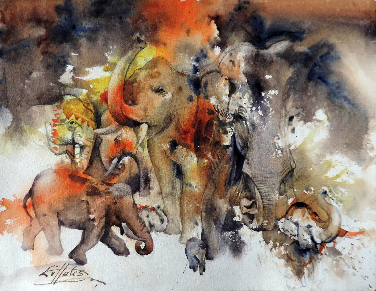 Hales Ev Elephants Galore 23 x 30 cm HP 2021